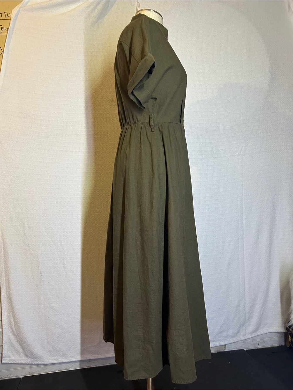 Zara Olive Green Maxi Shirt Dress - Picture 4 of 6